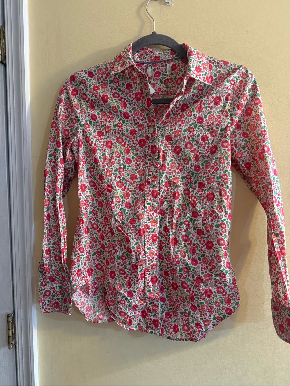 J Crew Danjo Liberty Fabric Floral Button-Down Shirt - Pink and Green, XS
